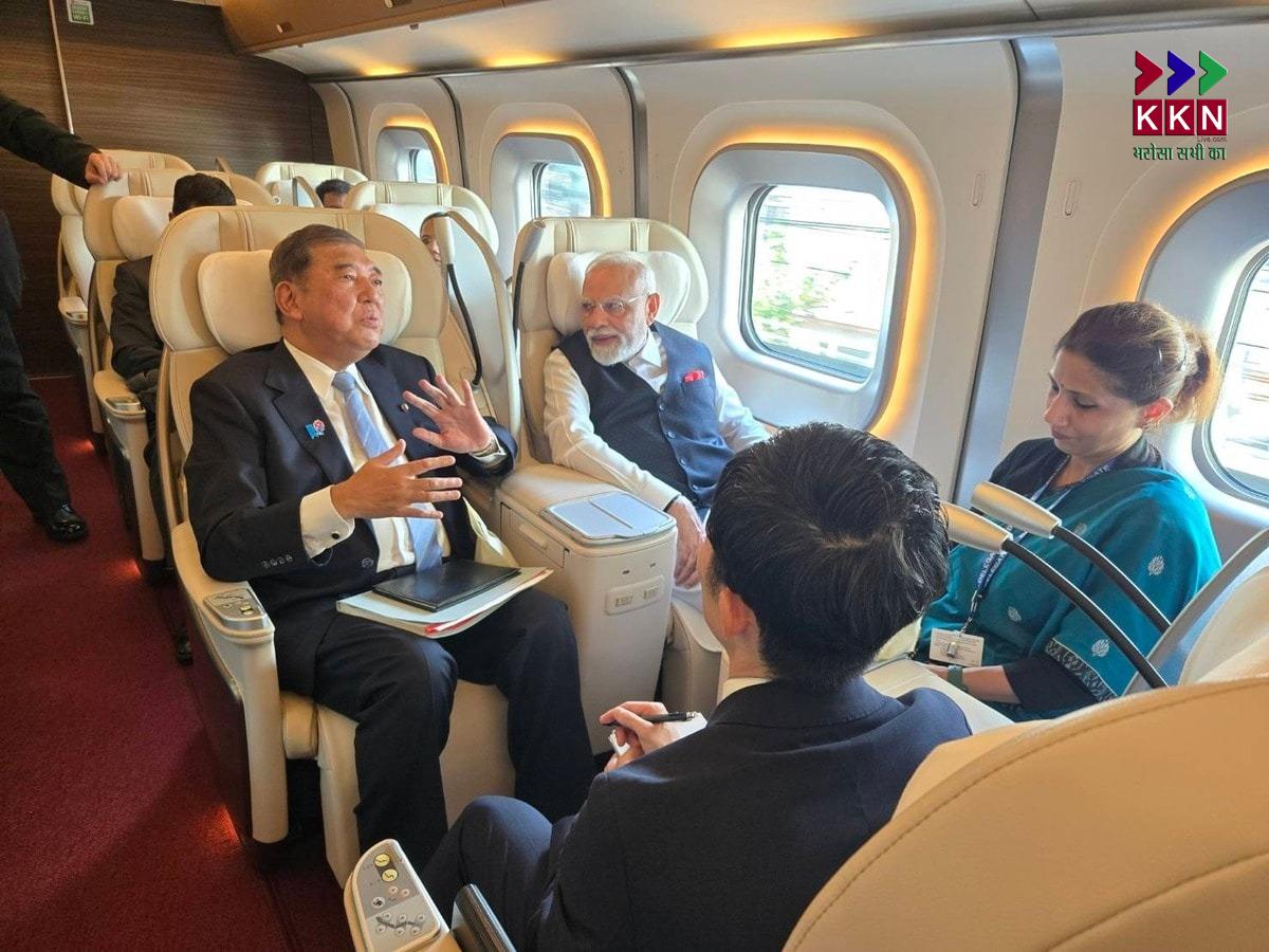 PM Narendra Modi Travels on Bullet Train with Japanese PM Shigeru Ishiba