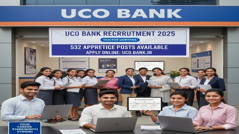 UCO Bank Apprentice Recruitment 2025 : Apply for 532 Apprentice Posts